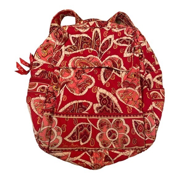 Vera Bradley Retired Girl’s Red & Pink Rosy Posies Pattern‎ Medium Size Backpack - Picture 1 of 7